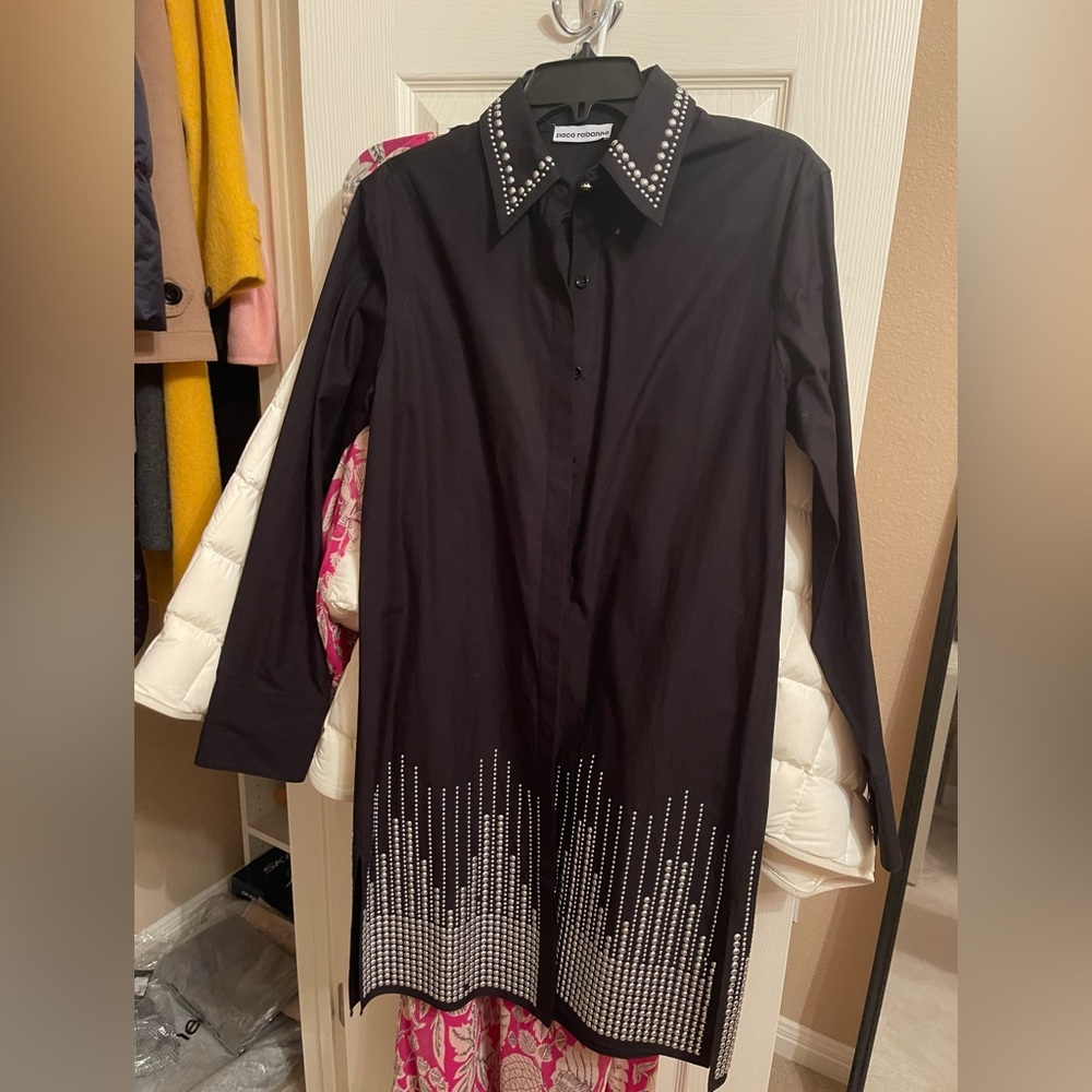 Paco rabanne black shirt dress
